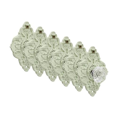 6PK LVD Hermosa Diamond Sage Green Resin Hook Home Wall Decoration 9.5x5x14cm