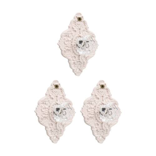 3PK LVD Hermosa Diamond Pale Pink Resin Hook Home Wall Decoration 9.5x5x14cm