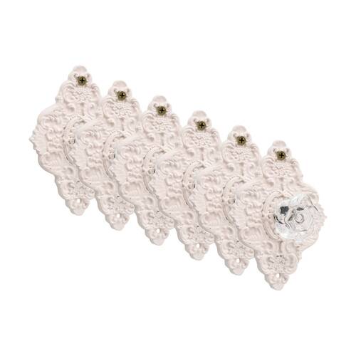 6PK LVD Hermosa Diamond Pale Pink Resin Hook Home Wall Decoration 9.5x5x14cm