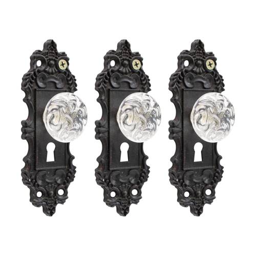 3PK LVD Clara Black Vintage Hook Home Wall Decoration 5x3.5x14.5