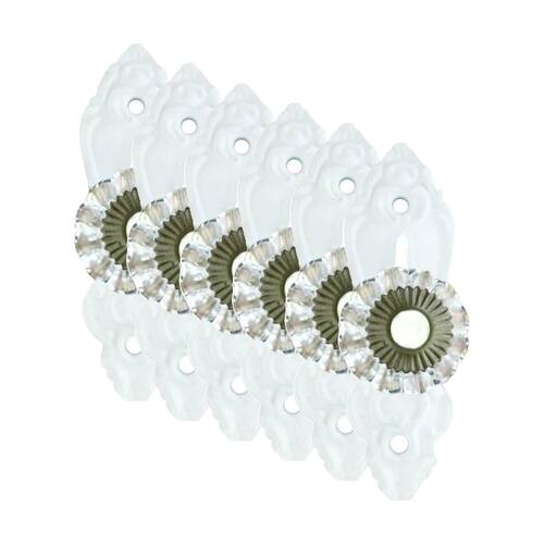 6PK LVD LaPorte White Hook Vintage Home Wall Decoration 9.5x3x3.3cm