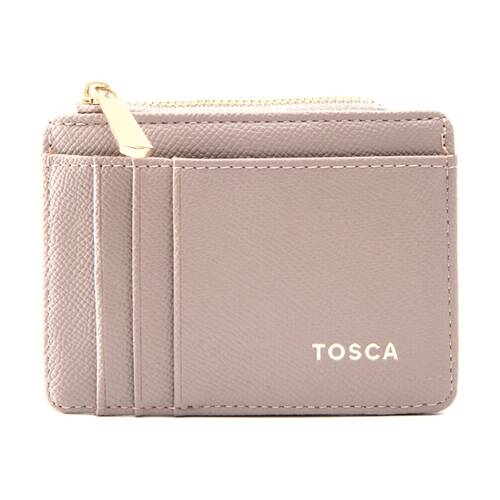 Tosca PU Wallet Textured Cardholder & Zip Slim Fit Purse Adobe Rose Beige