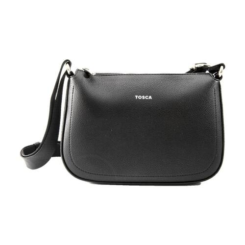 Tosca Crossbody Bag Textured Adjustable Strap Everyday Handbag Black