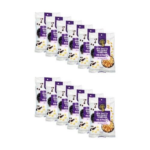 12PK The Happy Nut Co Salt & Vinegar Peanuts Ready To Eat Snack 250g