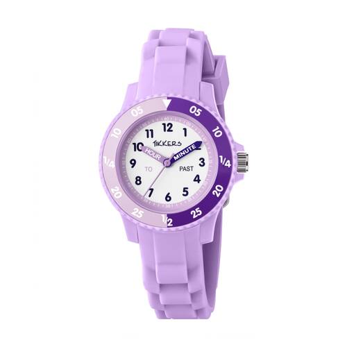Tikkers Silicone Time Teacher Easy Read Dial Kids Watch Lilac