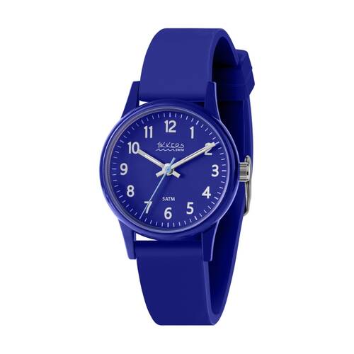 Tikkers Silicone Time Teacher Watch Navy Strap 5ATM Water Resistant Blue
