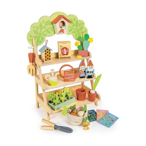 Tender Leaf Toys Garden Centre Playset With Tools Birdhouse & Accessories