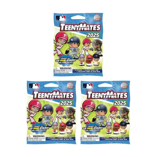 3PK Party Animal TeenyMates 2025 MLB Series Blind Pack Assorted 4y+