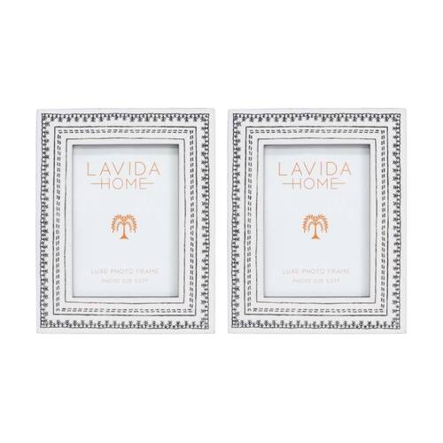 2PK LVD 5x7 Inch Tribal Luxe Table/Wall Decor Picture/Photo Frame 24x19x2cm