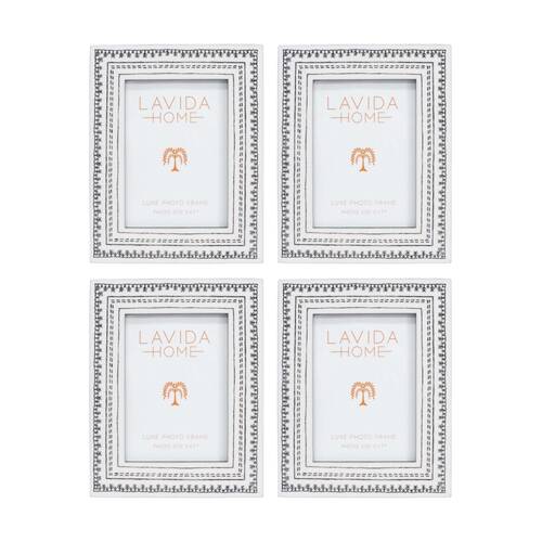 4PK LVD 5x7 Inch Tribal Luxe Table/Wall Decor Picture/Photo Frame 24x19x2cm