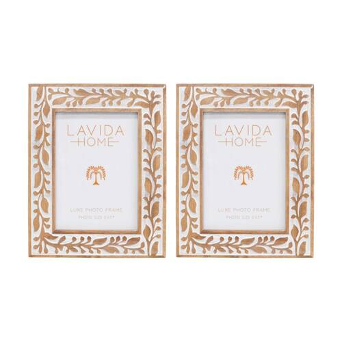 2PK LVD 5x7 Inch Cinque Luxe Table/Wall Decor Picture/Photo Frame 25x20x2cm