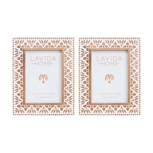 2PK LVD 5x7 Inch Saffra Table/Wall Hanging Picture/Photo Frame 24.5x19.5x2cm