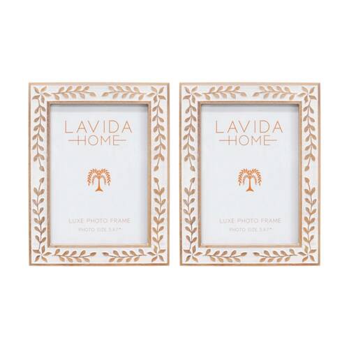 2PK LVD 5x7 Inch Ishla Luxe Table/Wall Decor Picture/Photo Frame 21.5x16.5x2cm