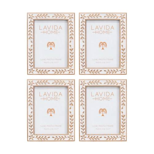 4PK LVD 5x7 Inch Ishla Luxe Table/Wall Decor Picture/Photo Frame 21.5x16.5x2cm