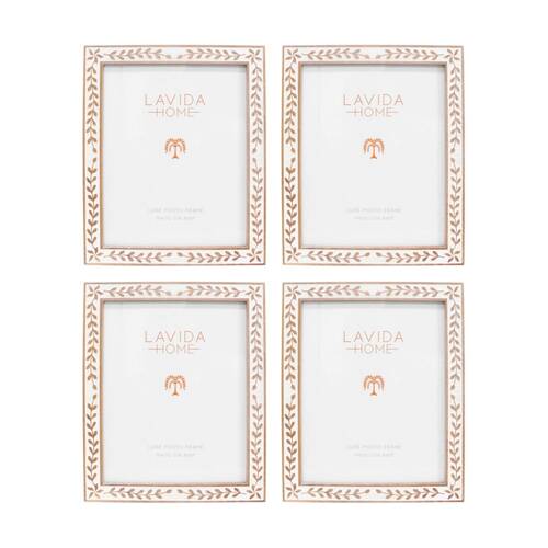 4PK LVD 8x10 Inch Ishla Luxe Table/Wall Decor Picture/Photo Frame 29x24x2cm
