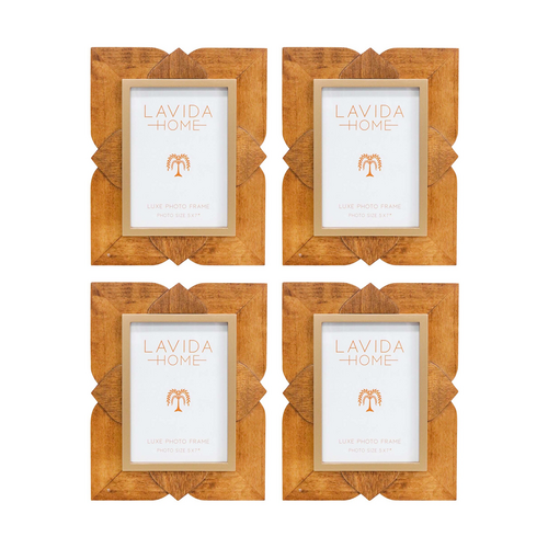 4PK LVD 5x7 Inch Moroque Table/Wall Hanging Picture/Photo Frame 26x20.5x2cm