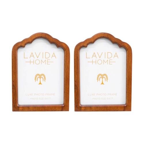 2PK LVD 5x7 Inch Luxe Table/Wall Decor Arched Picture/Photo Frame 27x21.5x2cm