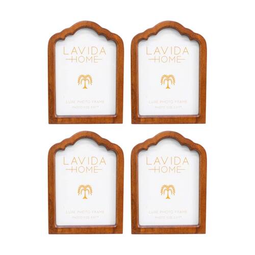 4PK LVD 5x7 Inch Luxe Table/Wall Decor Arched Picture/Photo Frame 27x21.5x2cm