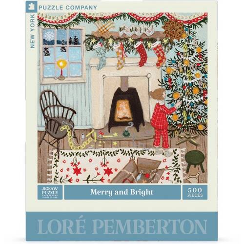 500pc New York Puzzle Company Merry And Bright Christmas Scene Jigsaw
