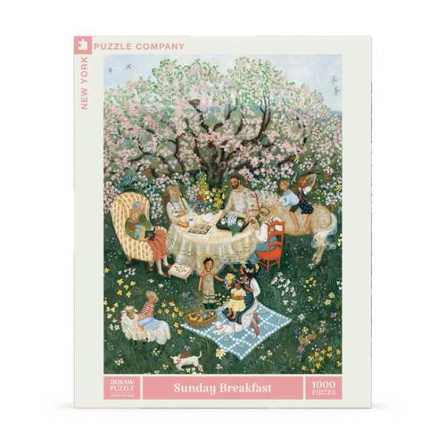 1000pc New York Puzzle Company Sunday Breakfast Garden Picnic Jigsaw