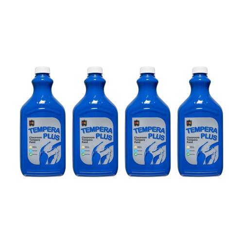 4PK Educational Colours Tempera Plus Classroom Junior Paint Brilliant Blue 2L