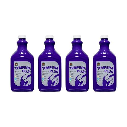 4PK Educational Colours Tempera Plus Classroom Junior Student Paint Purple 2L