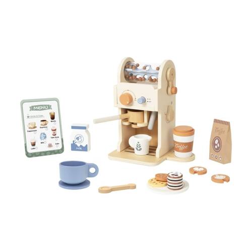 Tooky Toy Kids Pretend Play Coffee Machine Wooden Playset 3y+ Accessories