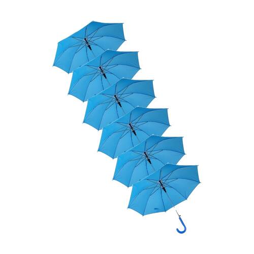 6PK Braz Unisex Compact Kids Umbrella W/ Curved Handle & Metal Frame 70cm Assrtd