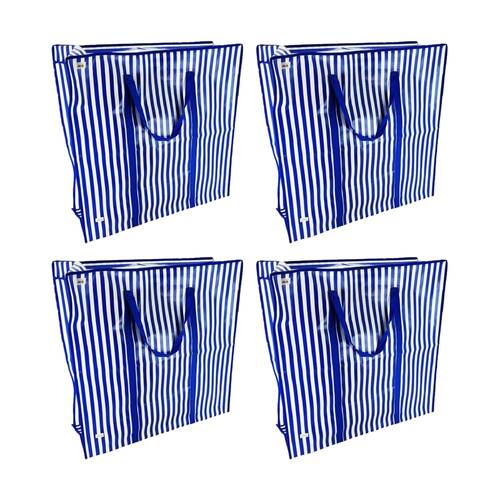 4PK Braz Large Reusable Shopping Bag W/ Handles 70x70x25cm Assorted