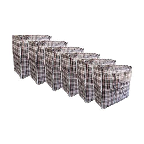 6PK Braz Striped Home Organiser Storage Bag W/ Handle 60x60x30cm