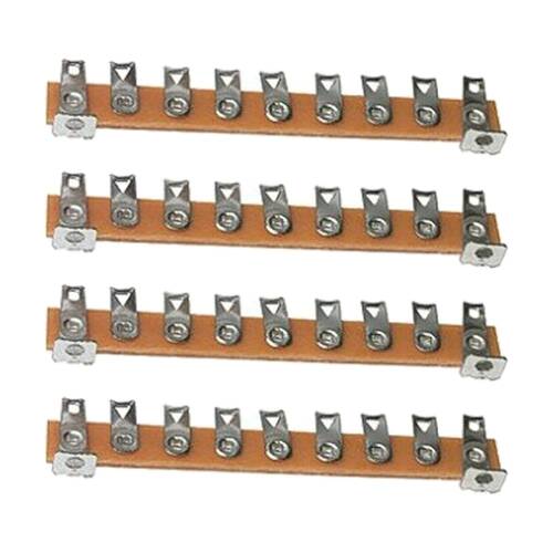 4PK 9 Lug Solder Terminal Strip Tag Brass Insulated Electrical Bakelite