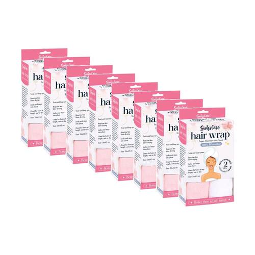 8x 2pc Spa Savvy Beauty Turban Hair Wrap Quick-Drying Towel Microfibre