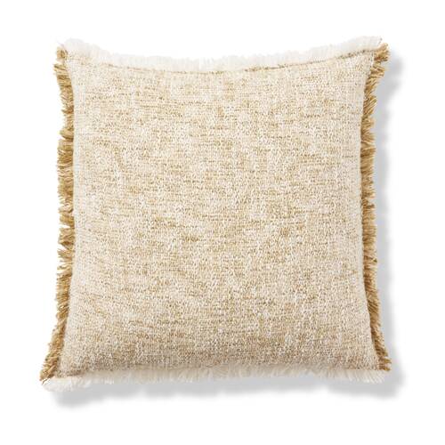E Style Bamidele Cushion Cotton Blend Textured Throw Pillow Ivory 60x60cm