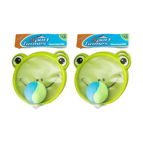 2x 2pc Sport Games Soft Outdoor Ball Toss And Catch Toy 3y+ Assorted