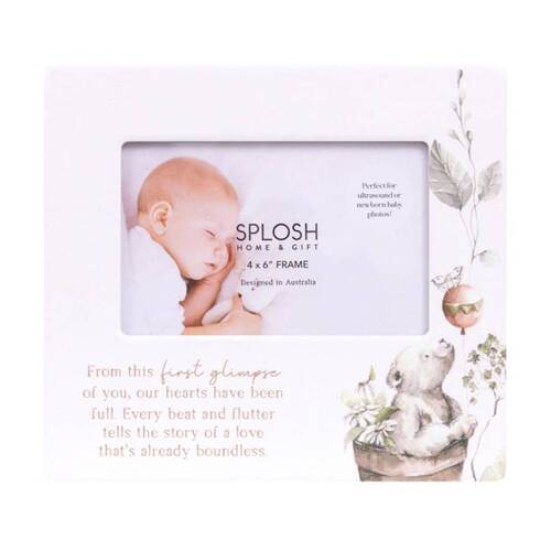 Tiny Wonders Ceramic & Plexiglass Baby Photo Frame White First Glimpse 4x6