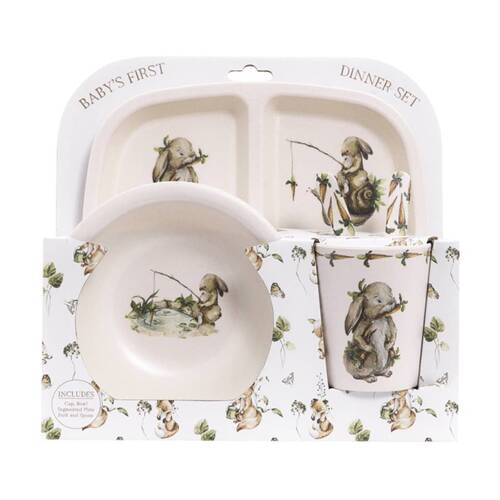 5pc Tiny Wonders Baby/Children's My First Melamine Dinner Tableware Set White