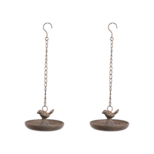2PK LVD Petite Decorative Hanging Birdfeeder Home/Garden Ornament 38cm Metal
