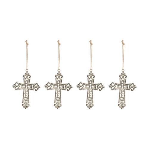 4PK LVD Metal Hanging Cross Wall-Mounted Home & Living Decor 32.5x14.5x1cm