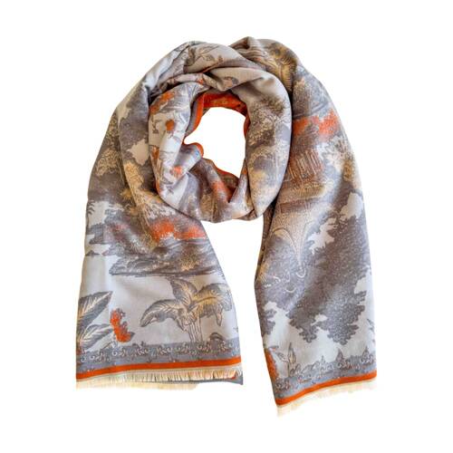 Urban Products Araminta Toile Scarf Blue Pattern Women's Accessory 180cm