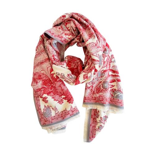 Urban Products Araminta Toile Scarf Red Pattern Women's Accessory 180cm