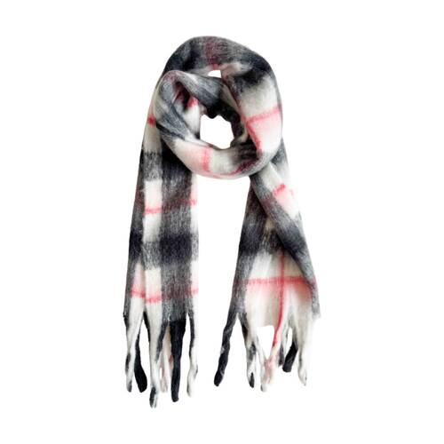 Urban Products Copenhagen Scarf Plaid Black White Red Soft Wool 210cm