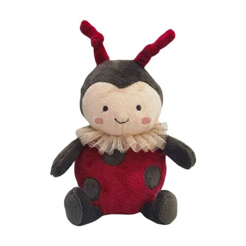 Urban Products Ladybug Rattle Red/Black Kids Plush Soft Toy 17cm