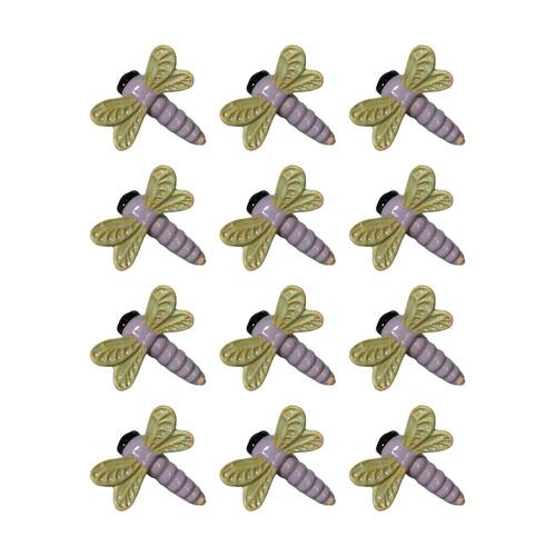 12x Urban Products Dragonfly Pot Hanger Green Decorative Wall Hook 10cm