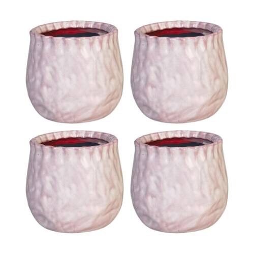 4x Urban Products Evelyn Planter Pink Ceramic Decorative Pot 11cm