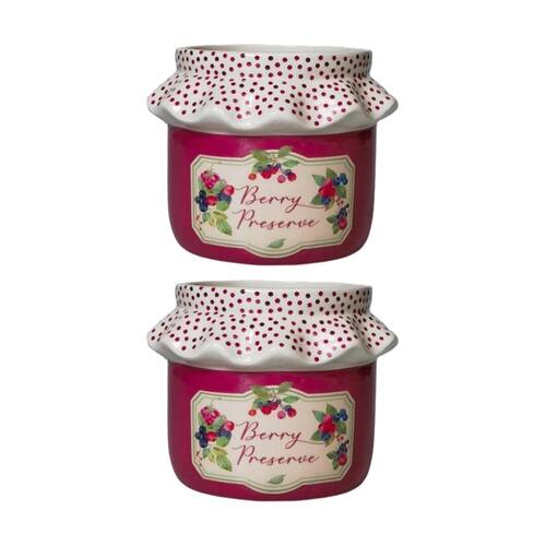 2x Urban Products Berry Preserve Planter Purple Decorative Ceramic Pot 14cm