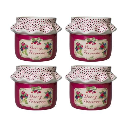 4x Urban Products Berry Preserve Planter Purple Decorative Ceramic Pot 14cm