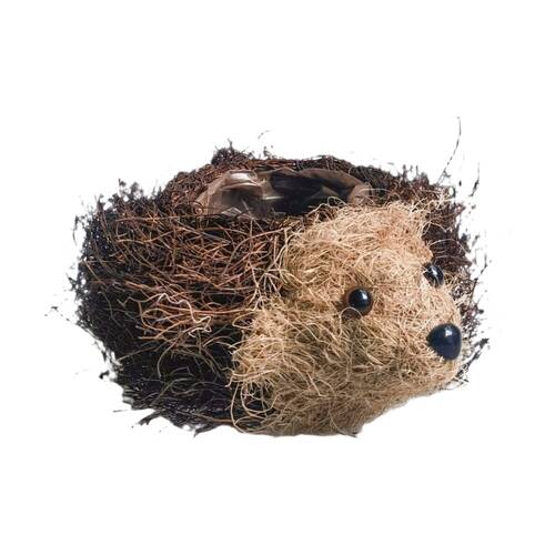 Urban Products Hedgehog Husk Planter Brown Decorative Pot 23cm
