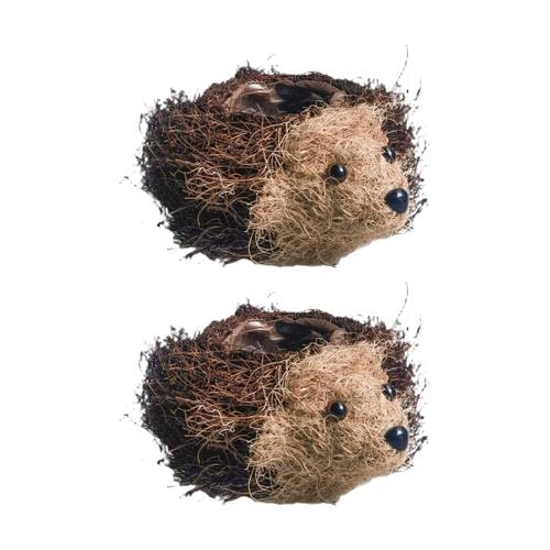 2x Urban Products Hedgehog Husk Planter Brown Decorative Pot 23cm