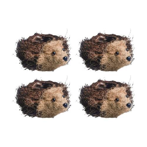 4x Urban Products Hedgehog Husk Planter Brown Decorative Pot 23cm