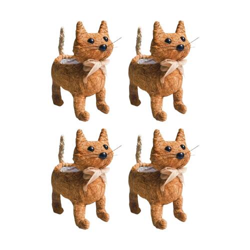 4x Urban Products Ginger Cat Husk Planter Orange Decorative Indoor 24cm